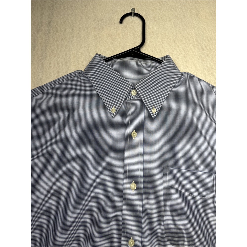 Lauren Ralph Lauren Mens 16 34/35 Classic Fit Blue Gingham Non Iron Dress Shirt - Picture 11 of 16